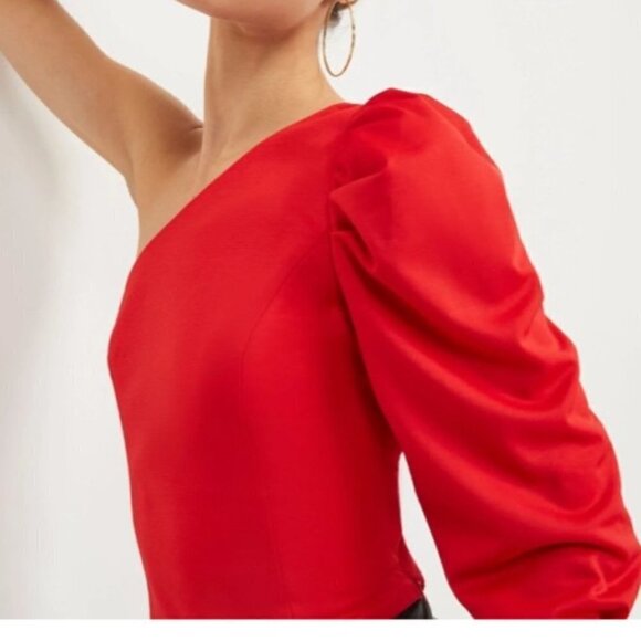 Sugarlips Such a Betty One Shoulder Red Top SZ M - Picture 1 of 14